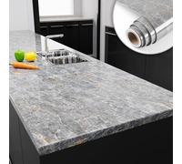 YENHOME Papel Tapiz Autoadhesivo Marmol Gris para Baño 76×300cm Vinilo Adhesivo Muebles Papel Adhesivo Marmol Gris Encimera Cocina Vinilico Pared Cocina Comedor Puerta Gabinete Mesa Impermeable