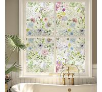 Yenhome Película de Privacidad para Ventana con Diseño de Arcoíris y Flores 40x300cm Vinilos para Mamparas de Ducha Película Electrostática 3D Resistente A los Rayos UV para Baño Dormitorio Cocina