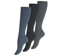 Yenita 3 pares de calcetines para mujer azul Uni, algodón, 39-42
