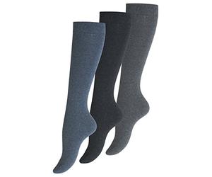 Yenita 3 pares de calcetines para mujer azul Uni, algodón, 39-42