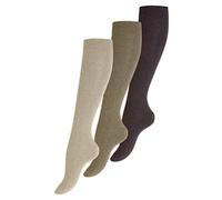 Yenita 3 pares de calcetines para mujer marrón Uni, algodón, 39-42