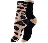 Yenita Calcetines de peluche para mujer (4 - 8 pares), calcetines de cama cálidos de invierno, 4 pares de jirafas, Talla única