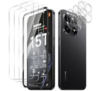 Yenwen 3 Piezas Protector de Pantalla para Xiaomi 15T 5G con 3 Piezas Protector de Lente de Cámara, Ultra HD Cristal Templado, Dureza 9H, Anti Arañazos, Sin Burbujas