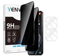 Yenwen Protector de pantalla de privacidad para Xiaomi 15T 5G / 15T Pro, 2 unidades de vidrio templado antiespía con 2 protectores de cámara, película protectora de dureza 9H HD