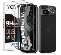 Yenwen Protector de Pantalla para Google Pixel 8a, 2 Piezas Cristal Templado con 2 Piezas Protector de Lente de Cámara, 9H Dureza Ultra Resistente Vidrio Templado