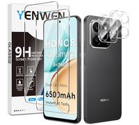 Yenwen Protector de Pantalla para Honor 400 Smart 4G, 2 Piezas Cristal Templado con 2 Piezas Protector de Lente de Cámara, 9H Dureza Ultra Resistente Vidrio Templado