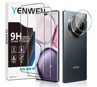 Yenwen Protector de Pantalla para Honor Magic 7 Lite, 2 Piezas Cristal Templado con 2 Piezas Protector de Lente de Cámara para Honor Magic7 Lite, 9H Dureza Ultra Resistente Vidrio Templado