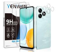 Yenwen Protector de Pantalla para Honor X5C Plus 4G, 2 Piezas Cristal Templado con 2 Piezas Protector de Lente de Cámara, 9H Dureza Ultra Resistente Vidrio Templado