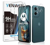 Yenwen Protector de Pantalla para Motorola Moto G05, 2 Piezas Cristal Templado con 2 Piezas Protector de Lente de Cámara, 9H Dureza Ultra Resistente Vidrio Templado