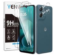 Yenwen Protector de Pantalla para Motorola Moto G06 / G06 Power, 2 Piezas Cristal Templado con 2 Piezas Protector de Lente de Cámara, 9H Dureza Ultra Resistente Vidrio Templado
