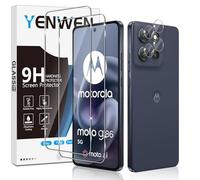 Yenwen Protector de Pantalla para Motorola Moto G86 5G, 2 Piezas Cristal Templado con 2 Piezas Protector de Lente de Cámara, 9H Dureza Ultra Resistente Vidrio Templado