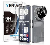 Yenwen Protector de Pantalla para Nothing Phone 3a Pro, 2 Piezas Cristal Templado con 2 Piezas Protector de Lente de Cámara, 9H Dureza Ultra Resistente Vidrio Templado