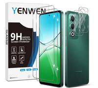 Yenwen Protector de Pantalla para OPPO A5 5G, 2 Piezas Cristal Templado con 2 Piezas Protector de Lente de Cámara, 9H Dureza Ultra Resistente Vidrio Templado
