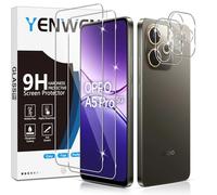 Yenwen Protector de Pantalla para OPPO A5 Pro 4G / 5G, 2 Piezas Cristal Templado con 2 Piezas Protector de Lente de Cámara, 9H Dureza Ultra Resistente Vidrio Templado