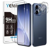 Yenwen Protector de pantalla para Oppo Reno 15 FS / 15F 5G, 2 unidades de vidrio templado con 2 protectores de cámara para Reno 15 FS/Reno15 F, dureza 9H, película protectora de vidrio transparente HD