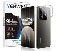 Yenwen Protector de Pantalla para Realme GT7 Pro, 2 Piezas Cristal Templado con 2 Piezas Protector de Lente de Cámara, 9H Dureza Ultra Resistente Vidrio Templado