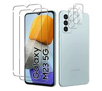 Yenwen Protector de Pantalla para Samsung Galaxy M23 5G / M13 4G, 2 Piezas Cristal Templado con 2 Piezas Protector de Lente de Cámara, [9H Dureza] Vidrio Templado Ultra Resistente