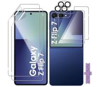 Yenwen Protector de pantalla para Samsung Galaxy Z Flip 7 5G, paquete de 2 unidades para vidrio templado + 2 piezas de película protectora interior de TPU suave + 2 piezas de vidrio de protección de