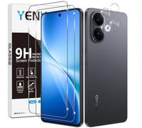 Yenwen Protector de Pantalla para Vivo V60 Lite, 2 Piezas Cristal Templado con 2 Piezas Protector de Lente de Cámara, 9H Dureza Ultra Resistente Vidrio Templado