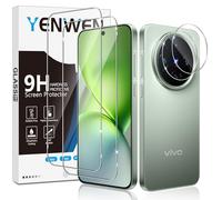 Yenwen Protector de Pantalla para VIVO X200 Pro Mini, 2 Piezas Cristal Templado con 2 Piezas Protector de Lente de Cámara, 9H Dureza Ultra Resistente Vidrio Templado