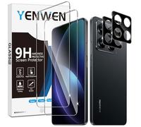 Yenwen Protector de Pantalla para Xiaomi 15T 5G / Xiaomi 15T Pro 5G, 2 Piezas Cristal Templado con 2 Piezas Protector de Lente de Cámara, 9H Dureza Ultra Resistente Vidrio Templado Mi