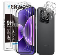 Yenwen Protector de pantalla para Xiaomi 17 5G, 3 unidades de vidrio templado con protección de 3 cámaras, dureza 9H, película protectora de teléfono con marco