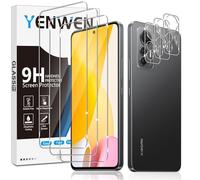 Yenwen Protector de Pantalla para Xiaomi Mi 12 Lite 5G, 3 Piezas Cristal Templado con 3 Piezas Protector de Lente de Cámara, 9H Dureza Vidrio Templado para Xiaomi Mi 12 Lite 5G