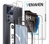 Yenwen Protector de Pantalla para Xiaomi Mi 12T 5G / 12T Pro 5G, 3 Piezas Cristal Templado con 3 Piezas Protector de Lente de Cámara, 9H Dureza Ultra Resistente Vidrio Templado