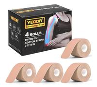 Yeoda 4 rollos de cinta de kinesiología, 20 tiras precortadas de 10 pulgadas cada una, cinta deportiva elástica atlética para soporte corporal, articular y muscular