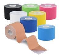 Yeoda Cinta de kinesiología, 8 rollos, cinta atlética elástica de algodón original, cinta sin cortar, hipoalergénica e impermeable para alivio del dolor muscular y apoyo articular