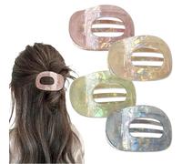 Yeomju 4 pinzas planas de acetato para el cabello, pinzas planas para mujer, color caramelo, pinzas para cabello grueso y fino, cómodas y curvas planas