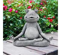 Yeomoo Decoración de rana para jardín, meditación, yoga, rana gris, para habitación, escritorio, jardinería, 13 cm