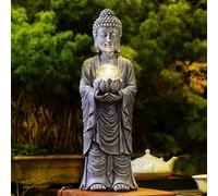 Yeomoo Figura de Buda solar de 46 cm de altura, con efecto de crackle, gran decoración espiritual para jardín zen, meditación, yoga y feng shui, regalo para mujeres/mamá (jardín, terraza, salón