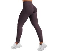 YEOREO SoftHue - Leggings deportivos invisibles para mujer, sin costuras, push-up, opacos, para gimnasio, yoga, deportes, cintura alta, para mujer, marrón oscuro, S