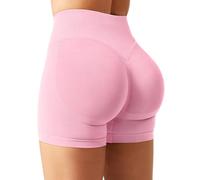 YEOREO SoftHue - Pantalones cortos deportivos para mujer con efecto scrunch butt, levantamiento invisible, para gimnasio, entrenamiento, 11.4 cm, leggings cortas sin costuras, para mujer, push up