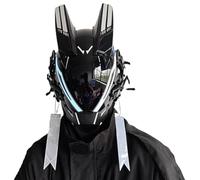 Yeory Punk Mask LED White Light Mask Futuristic Cyber Techwear Casco para Halloween Party Costplay, no incluir batería