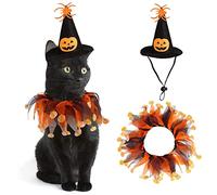 Yeory Ropa de Gato Disfraz de Mascota de Gato Gato Bruja y Collar de bufón