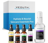 YEOUTH Set de Cuidado de Piel para Rutina Completa de Skincare: Suero de Acido Hialuronico, Suero Vitamina C, Tonico Facial, Gel de Ojos, Crema Facial 5 Piezas