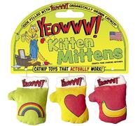 Yeowww! 3 Manoplas para Gatitos, Juguetes de Hierba gatera para Gatos, 3 Piezas, Hierba gatera orgánica, Juguetes Multicolor para Gatos