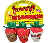 YEOWWW!, Strawberries - Juguete para gatos con hierba gatera, 3 unidades