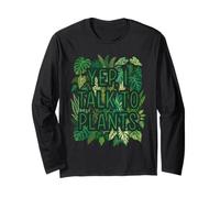 Yep, I Talk To Plants Funny Plant Lover Gardening Humor Manga Larga