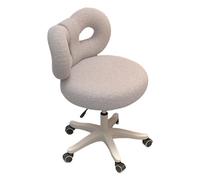 YEQING Sillas de Tocador con Ruedas, Silla Giratoria Decorativa con Respaldo de Mariposa, Sillas con Ruedas Ajustable para Baño, Dormitorio, Sala de Estar(Gray)