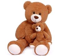 Yeqivo Big Osito de Peluche Big Osito de Peluche Madre y bebé Big Osito de Peluche Oso de Peluche para niños, Novia en el día de la Madre, día de San Valentín(100CM,Marrón)