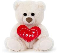 Yeqivo Lindo Osito de Peluche Blanco con corazón Rojo, Suave Peluche Te Quiero para niños niñas Novias - Baby Shower Navidad Día de San Valentín Boda Aniversario cumpleaños