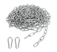 Yeqqzq Cadenas de acero inoxidable, acero galvanizado, cadenas de seguridad de eslabones soldados resistentes, ideales para valla, puerta, bicicleta, columpio, cerradura, elevación (3 mm x 4 m)