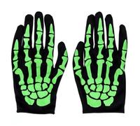 YEQUKK 1 par de guantes de mano de hueso de calavera de Halloween, guantes dedos para unisex, Guantes de Esqueleto Dedos, guantes de mano de hueso, accesorios punk góticos accesorios, Verde