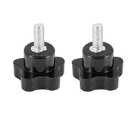 Yeraa M6 x 15 mm tornillo de rosca macho estrella cabeza de bloqueo tornillo mango negro 2 unids