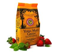 Yerba Mate Green 'Fresa Frutilla' 400 g | té mate-brasileño con fresas, menta, limón y frutas de saúco | Ingredientes naturales | Hojas de matebre verdes