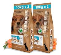 Yerbero Nature Salmon & Rice, Pienso para Perros sin Gluten con Salmón,Pienso Hipoalergénico para Perros con Alta Digestibilidad con Omega 3 para Pelo Brillante (Salmón y arroz) Pack 2 de 10kg