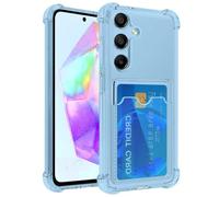 Yerebel Funda para Galaxy A55 5G / Samsung A55 SM-A556U Funda con tarjetero, fundas tipo cartera de TPU transparente protectora a prueba de golpes para Samsung Galaxy A55 5G azul cristal